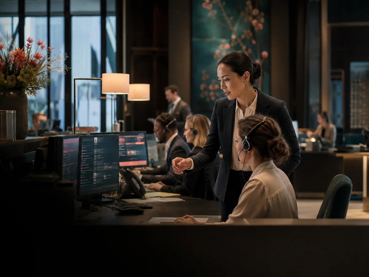 International hotel reservations team managing a high volume of guest enquiries